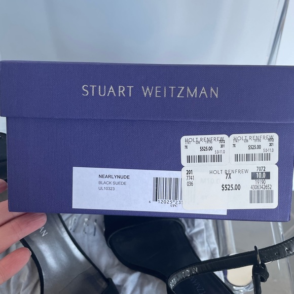 Stuart Weitzman “nearly nude” suede sandal heel - Picture 6 of 7